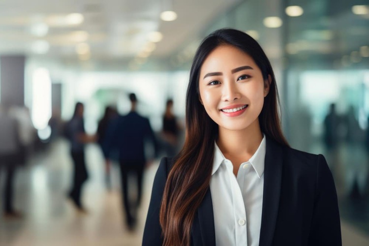 An RPO service consultant from Manpower Vietnam walking into the office. 