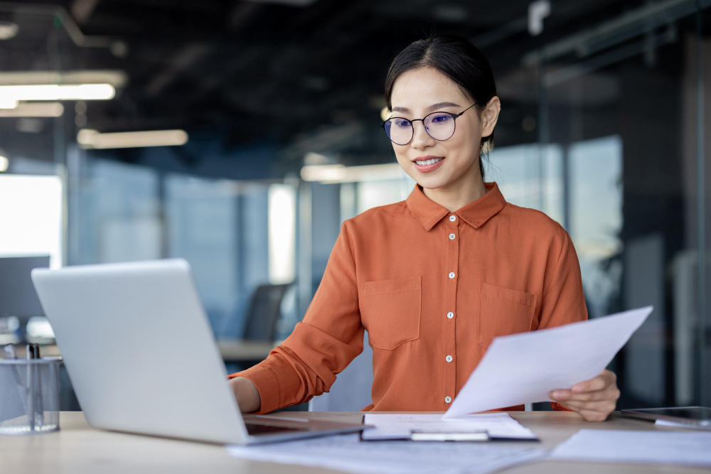 Professional administrative assistant managing daily business operations efficiently.