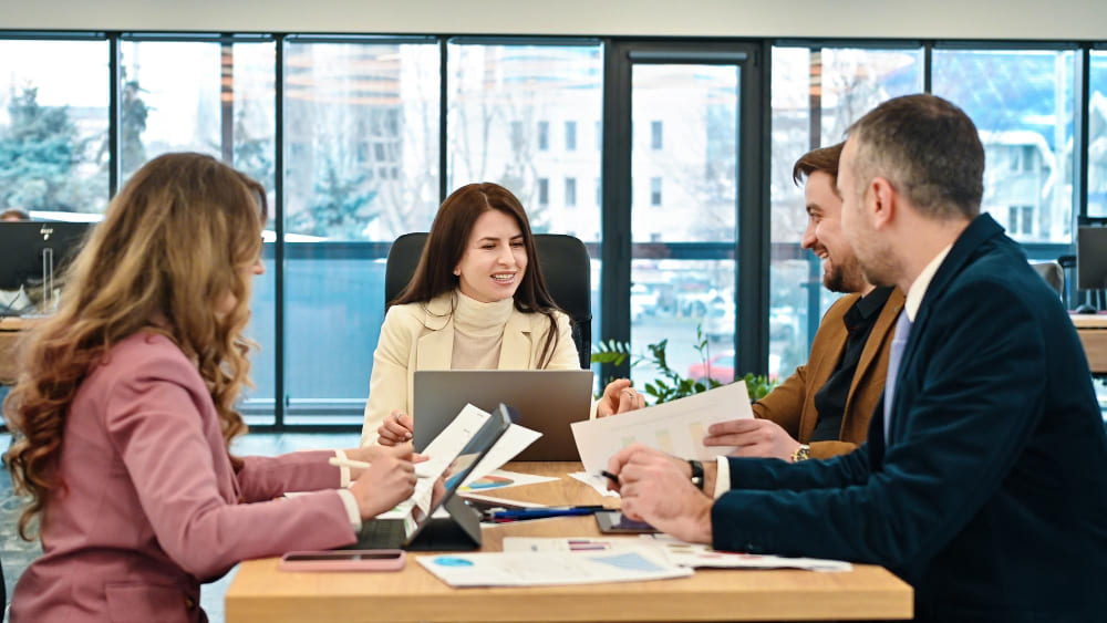 HR recruitment manager interviewing a qualified candidate for a hospitality leadership position.